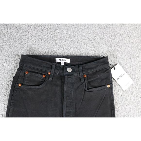 Re/Done Womens 25 Black Jeans 70s Ultra High Rise Stove Pipe New - Picture 3 of 6